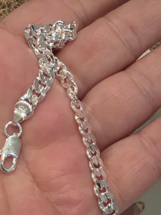 Pulsera  plata con eslabones