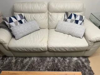 Conjunto Sofás Natuzzi Piel Beige