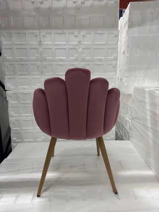 Silla Rosa Terciopelo Estilo Concha