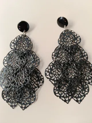 Bolso fiesta negro y pendientes