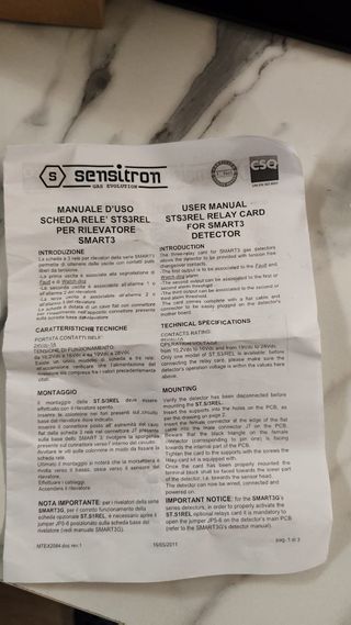 Rilevatore Gas Idrogeno Sensitron SMART 3G S2097