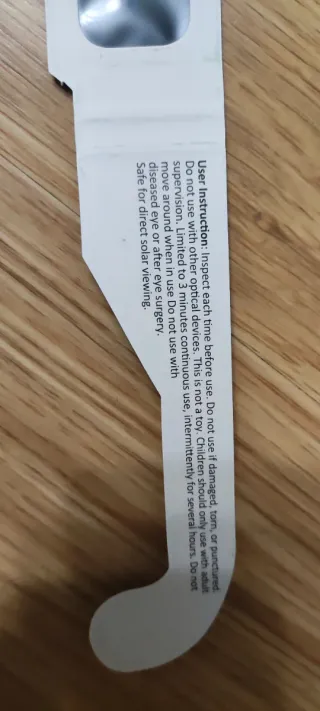 6 unidades Gafas de eclipse solar iso ce