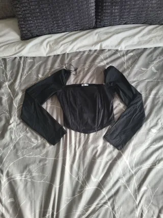 Corsé negro manga larga