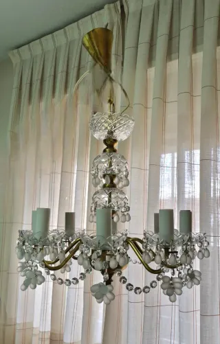 Lámpara de cristal y bronce estilo Praga