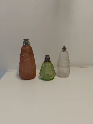 Set 3 Bottiglie Vetro Profumo Vintage
