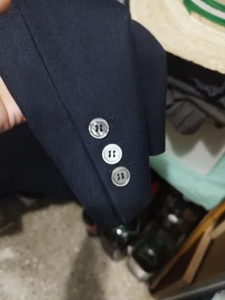 Chaqueta cruzada traje azul