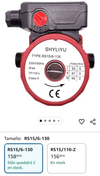 Bomba de circulación SHYLIYU RS15/6-130