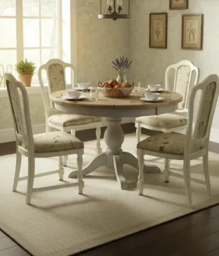 Sedie Shabby Chic con Tessuto Postale
