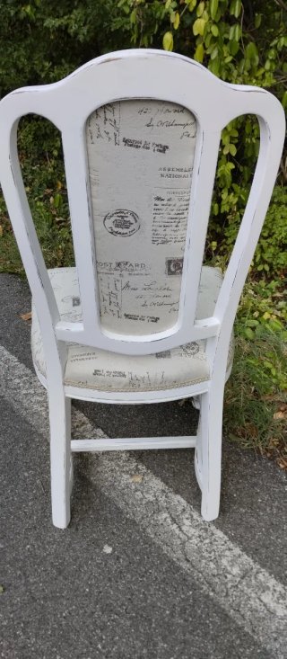 Sedie Shabby Chic con Tessuto Postale
