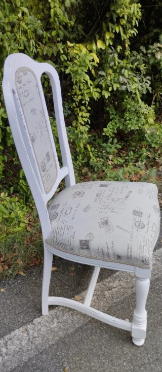 Sedie Shabby Chic con Tessuto Postale