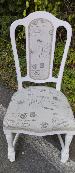 Sedie Shabby Chic con Tessuto Postale