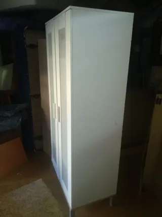 Armario blanco 2 puertas cristal