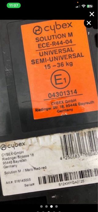 Silla de coche Cybex roja