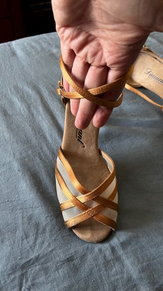 Zapatos de baile Diamant Beige/Oro