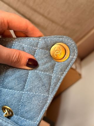 Bolso Chanel 25 Denim Azul Dorado