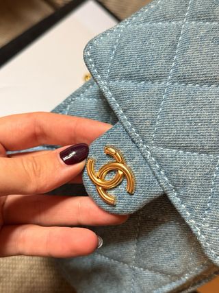 Bolso Chanel 25 Denim Azul Dorado