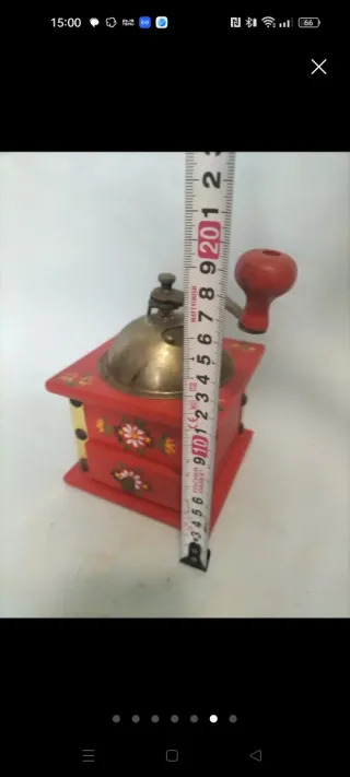 Tetera antigua ➕ molinillo rojo ➕ regalo