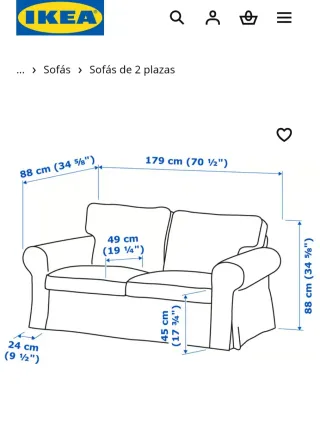 Sofá Ikea Ektorp 2 plazas beige