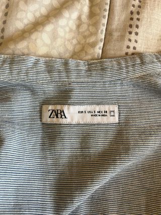Camicia Zara donna righe azzurre