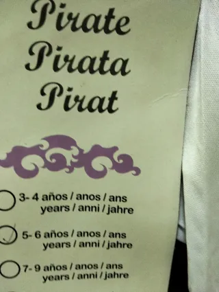 Lote disfraces piratas infantiles