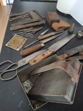 Lote Herramientas Antiguas Cocina Metal Madera