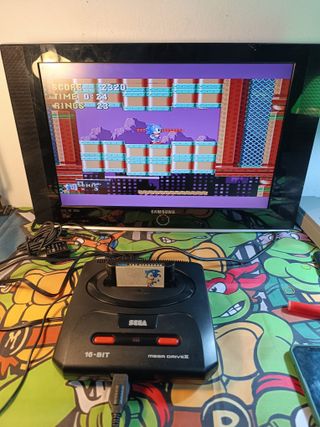 Consola Sega Mega Drive II Negra Completa