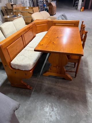Banco Rinconera mas Mesa Pino Estilo Provenzal