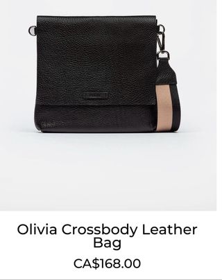 Bolso bandolera Prüne Olivia cuero negro