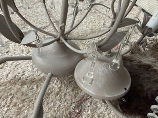 Lámpara de techo de metal y cristal