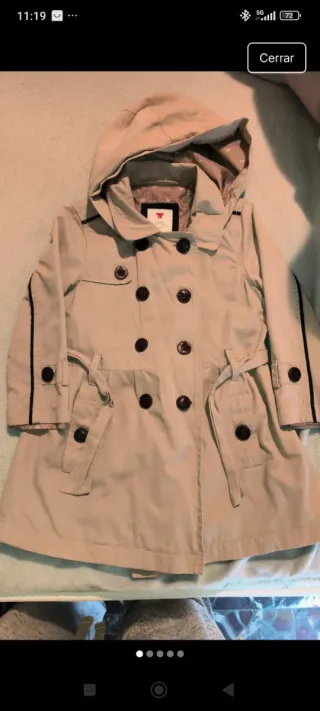 Gabardina niña beige talla 4-5