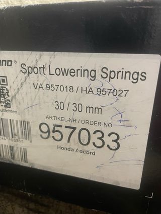 Muelles deportivos honda accord CL CN 2003/2007