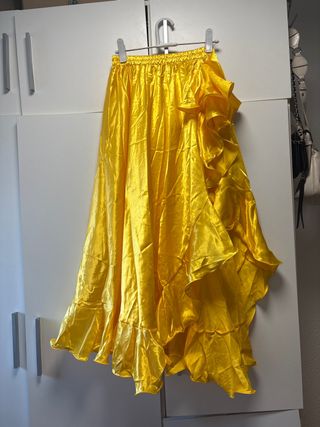 Falda flamenca amarilla talla única