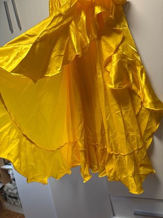 Falda flamenca amarilla talla única