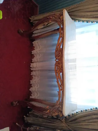 Consola antigua mármol y madera 110x35x75 de altur