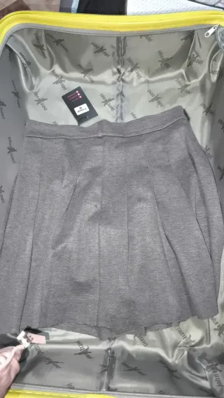 Falda gris plisada talla S