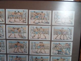 Colección cromos boxeo antigua enmarcada