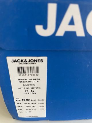 Zapatillas Jack & Jones Blancas Talla 42