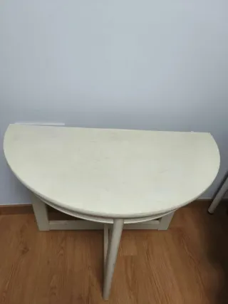 Mesa de entrada madera beige