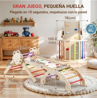 Triángulo de Escalada Montessori 8 en 1 Plegable