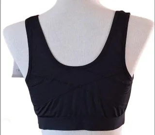 Top sujetador deportivo, cierre frontal negro