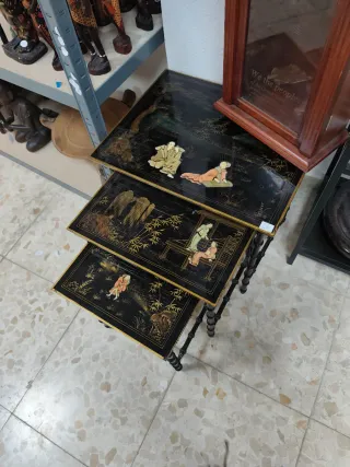 Conjunto 3 mesas nido orientales madera