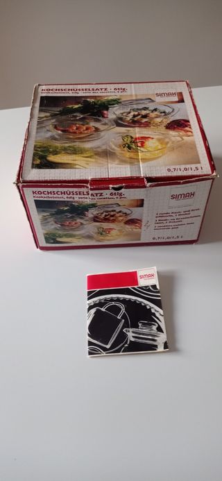 Set n.2 casseruole Simax di vetro