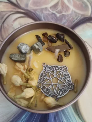 Candela Magia Fortunata con Pietre e Pentacolo