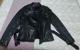 Cazadora Piel Negra Salsa Sin Usar Talla S