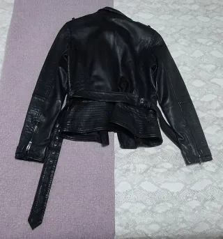 Cazadora Piel Negra Salsa Sin Usar Talla S