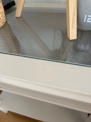 Mesa auxiliar Liatorp Ikea cristal y madera