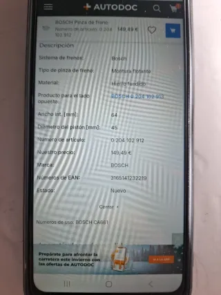 Pinza de freno Mercedes Sprinter