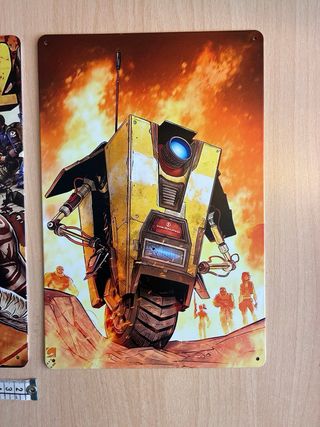 Borderlands 2 + Claptrap poster alluminio limited