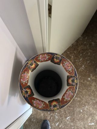 Jarrón chino de porcelana grande multicolor