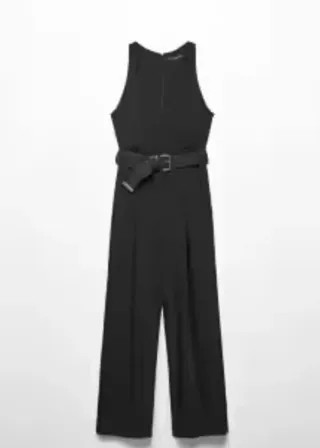 Mono negro wide leg con cinturón